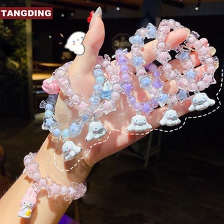 【COD Tangding】 สร้อยข้อมือ ประดับลูกปัด ลายการ์ตูนสุนัขน่ารัก สีขาว แฟชั่นฤดูร้อน สําหรับเด็กผู้หญิง