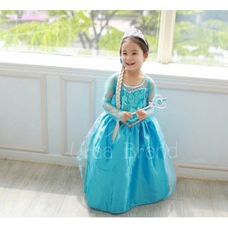 โค้ด URAA10NV ลด10%  &lt; ส่งฟรี/พร้อมส่ง &gt; ชุดเจ้าหญิง ชุดเด็ก Princess Dress รุ่น Blue Frozen Princess Dress