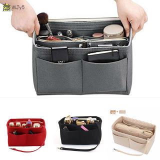 MJy5♡♡♡ Felt Purse Insert Organizer Portable Cosmetic Bag Fit for Handbag Tote Various Bag