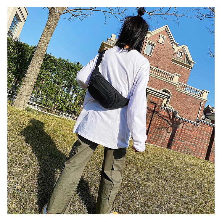 (W59)กระเป๋าคาดอก ลายเครื่องบิน ผ้าแคนวาสหนา สไตส์เท่ๆ vgetbag