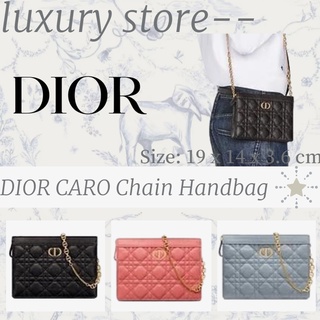 ดิออร์   DIOR   DIOR CARO Chain กระเป๋าถือ/กระเป๋าสตรี/กระเป๋าสะพายข้าง/กระเป๋าสะพาย/สไตล์ล่าสุด/ยุโรปแท้