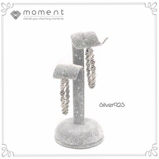 Moment ต่างหู C0016 ก้านเงินแท้ 92.5% Nickle Free