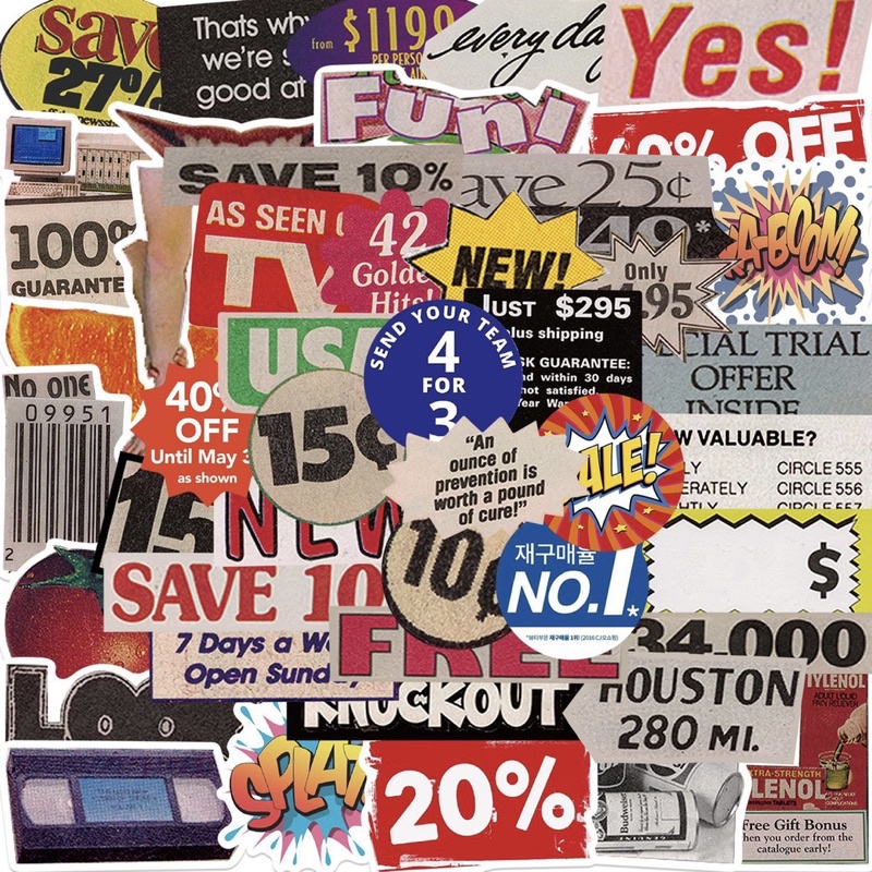 จัดส่งไว (317)สติกเกอร์ป้ายลดราคา 50 ชิ้น