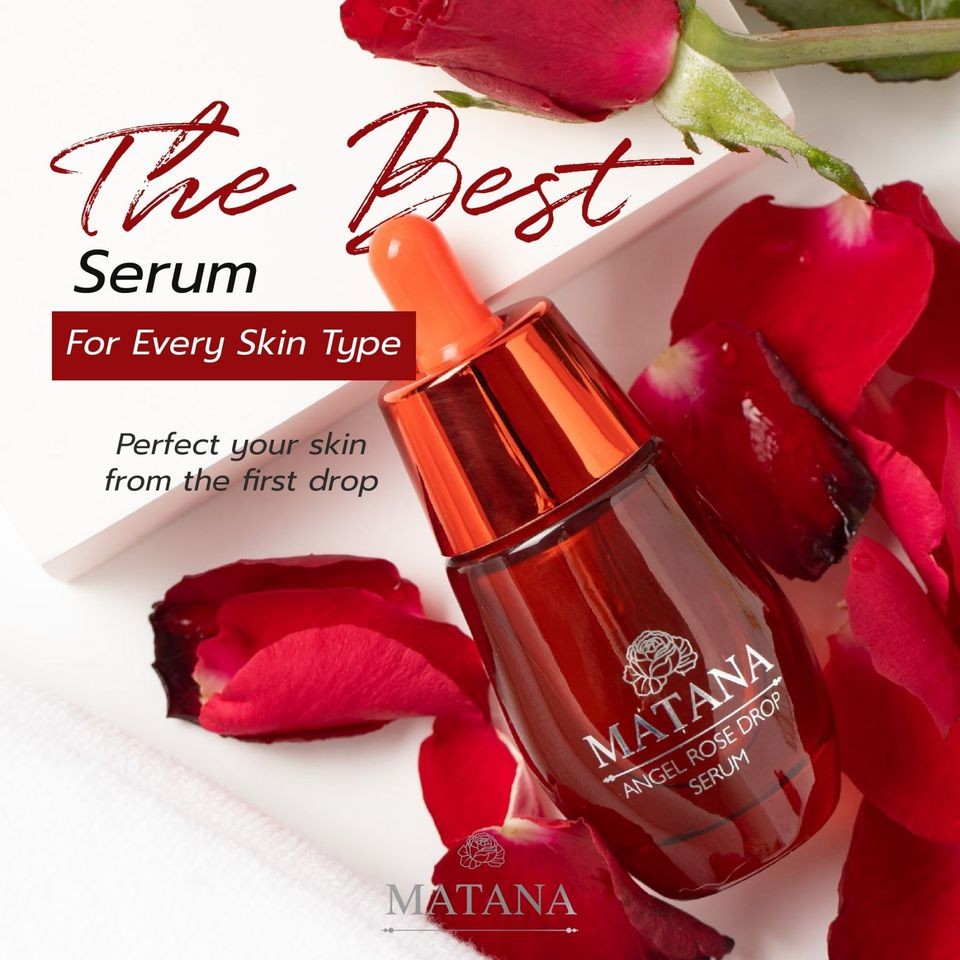 มัทนา เซรั่มหยดกุหลาบนางฟ้า เซรั่มหน้าใส ลดสิวฝ้ากระจุดด่างดำ Matana Angel Rose Drop Serum