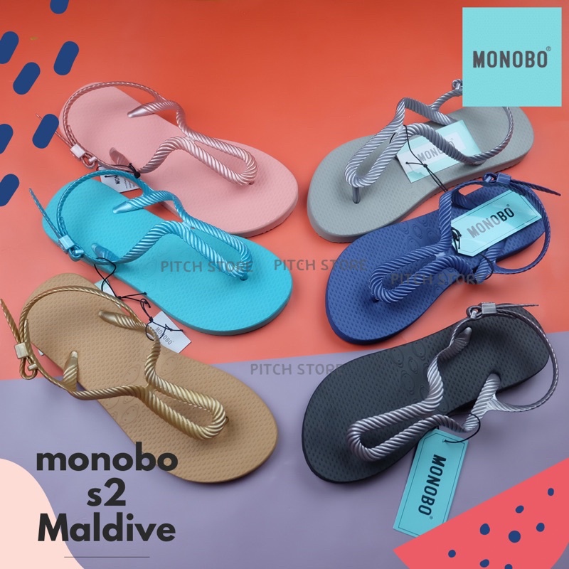 Monobo รองเท้าแตะผู้หญิงรัดส้น แบบคีบ รุ่น Maldive S2