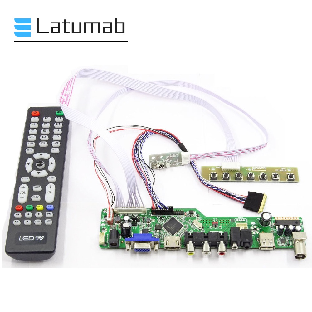 Latumab Driver Board for N156BGE-L11 / N156BGE-L21 / N156BGE LVDS 15.6" Screen Display TV+HDMI+VGA+U