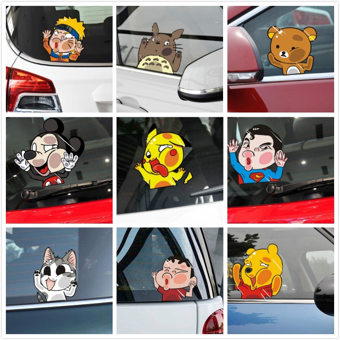 สติกเกอร์ ตัวการ์ตูนน่ารัก Superman Winnie Pooh Bear สำหรับตกแต่งกระจกรถยนต์