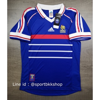 [Retro] - เสื้อฟุตบอล Retro ย้อนยุค France Home ฝรั่งเศส เหย้า ชุดแชมป์บอลโลก ปี 1998