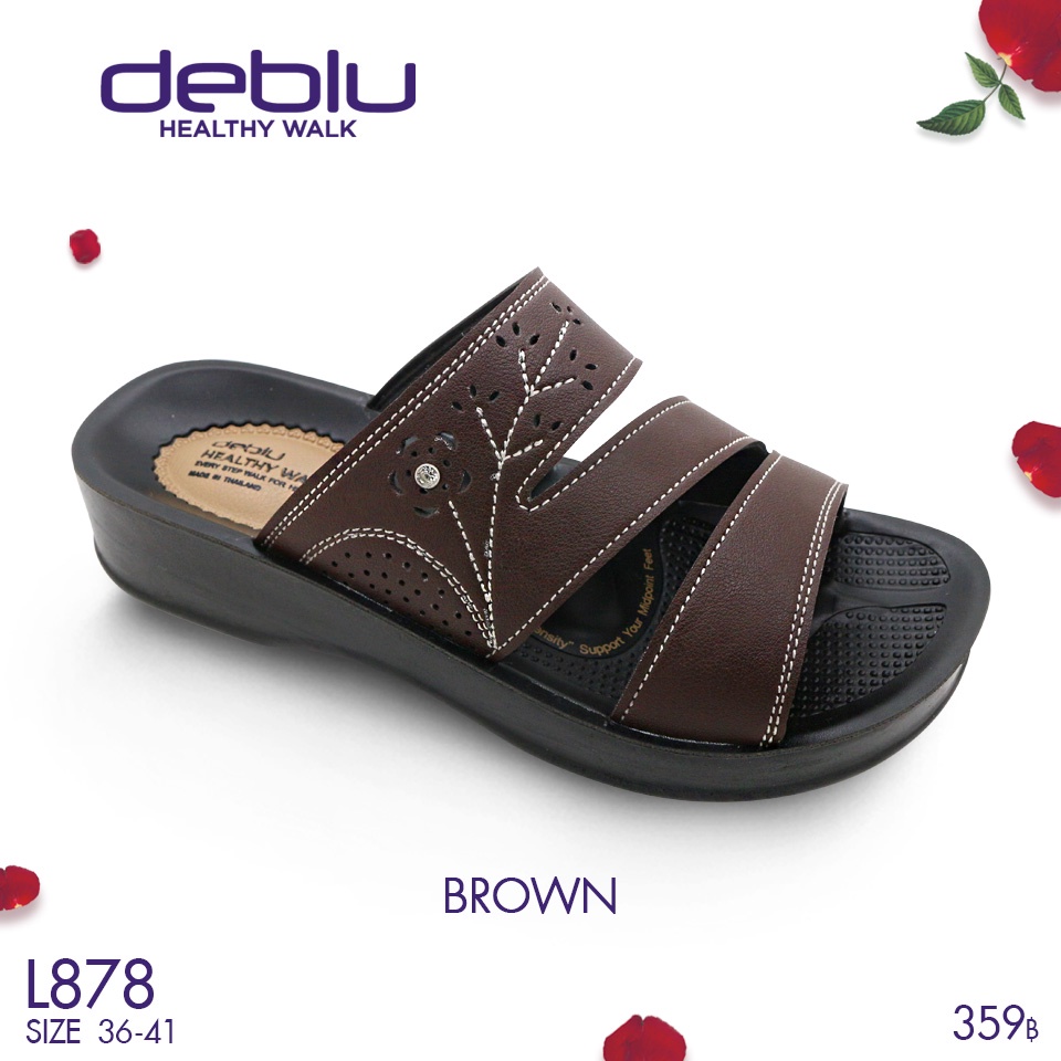 NFshoes ถูกสุด! รองเท้าแตะ เพื่อสุขภาพ แบบสวม Deblu เดอบลู รุ่น L878 ลายลูกไม้ ลายฉลุ ทนทาน น้ำหนักเบา