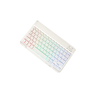 Cute bluetooth keyboard With LED Light. คีย์บอร์ดบลูทูธสีพาสเทล พร้อมไฟ LED