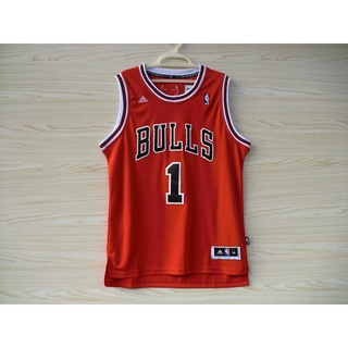 Chicago Bulls กระทิง สําหรับผู้ชาย # เสื้อกีฬาบาสเก็ตบอล ปักลาย Derrick Rose R30 สีแดง สไตล์วินเทจ 1 ชิ้น