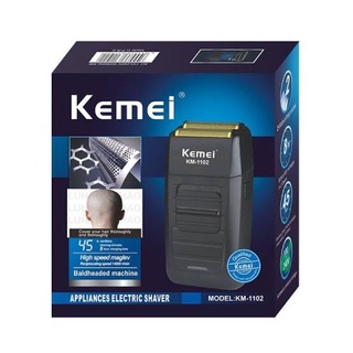 Kemei KM-1102 แบบชาร์จไร้สายเครื่องโกนหนวดสำหรับผู้ชายใบมีดแฝดลูกสูบเครามีดโกนใบหน้าดูแลมัลติฟังก์ชั่ที่แข็งแกร่ง T Rimm