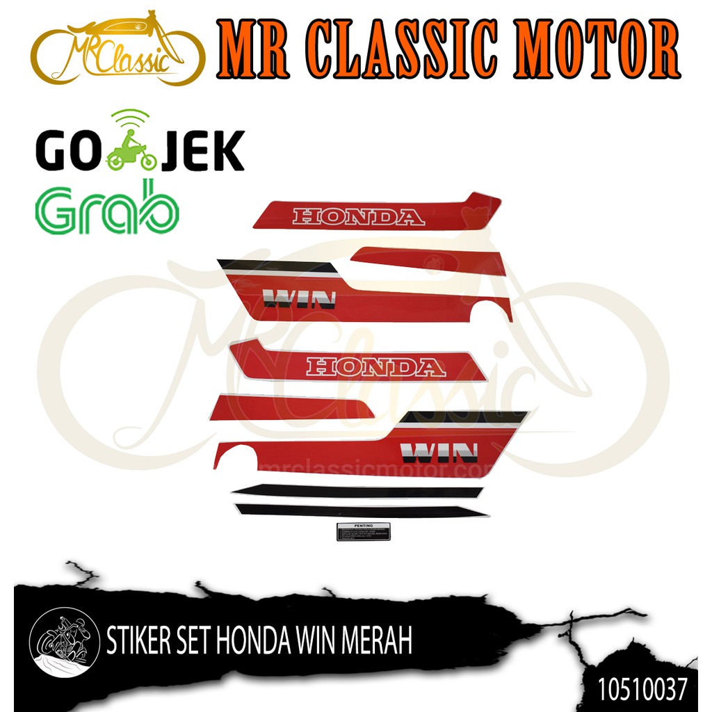 MERAH Honda WIN Standard Red Motorcycle Body Sticker/Stiping 97
