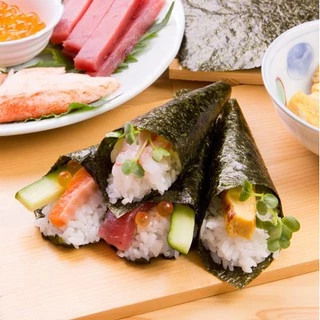 NICONICO NORI YAKINORI TEMAKIYASAN HALF SIZE 10 SHEET (6112) สาหร่ายทะเลย่างชนิดครึ่งแผ่น JAPANESE SEAWEED