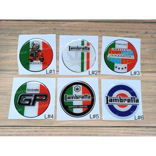 สติ๊กเกอร์เรซิ่นนูน สติกเกอร์ "Sticker" ติดรถแลมเบรตต้า lambretta กันน้ำ