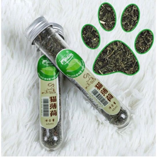 BN-022 ผงแคทนิปชนิดหลอด (Catnip) – กัญชาแมวเกรดพรีเมี่ยม  Cat Mint Natural Organic Premium – ชนิดแห้ง บรรจุหลอด ใช้งานสะ