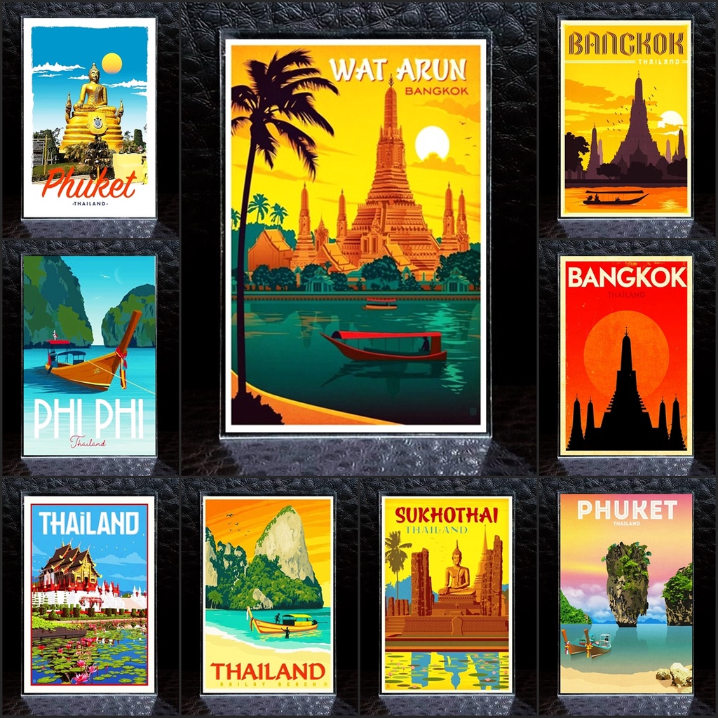 แม่เหล็กติดตู้เย็น ไทย ตัวอะครีลิค ของฝากไทยแลนด์ ของฝากไทย Acrylic Fridge Magnet Thailand 2x3"