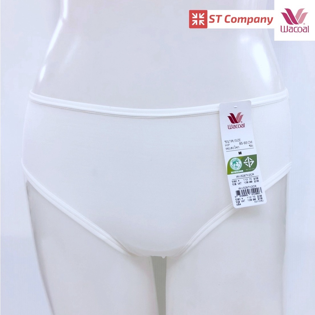 กางเกงใน Wacoal Goodly Panty ทรง Half (ครึ่งตัว) 1 ชิ้น สีครีม (CR) รุ่น WU3287 ขอบเรียบ ทรง บิกินี่