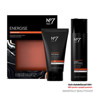 No7 Men Energising Duo Hari&amp;Body Wash 200ml + Face Wash 150ml Gift Set ชุดผลิตภัณฑ์ทำความสะอาดผิวหน้าผิวกายผู้ชายสุดคุ้ม