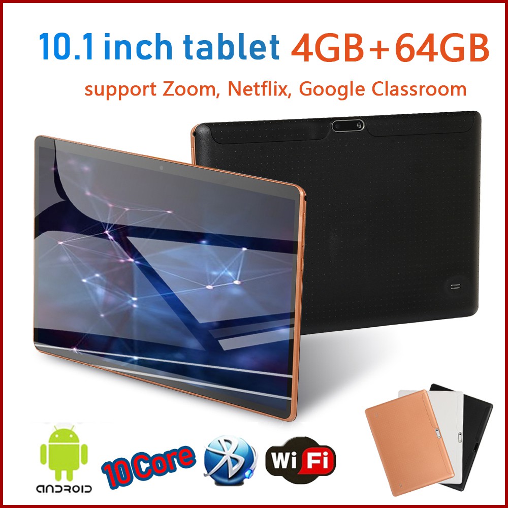 รุ่นอัพเกรดใหม่ 10.1 นิ้ว 4G 64GB Android 8.0 แท็บเล็ตพีซี 10 Core HD WIFI SIM รองรับ ZOOM Netflix G
