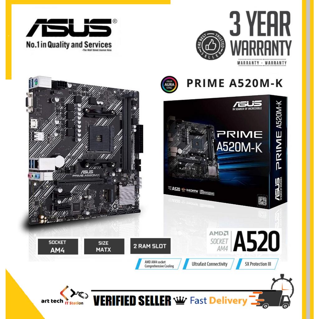 เมนบอร์ด ASUS PRIME A520M-K Micro ATX ( ASUS PRIME A520M K )