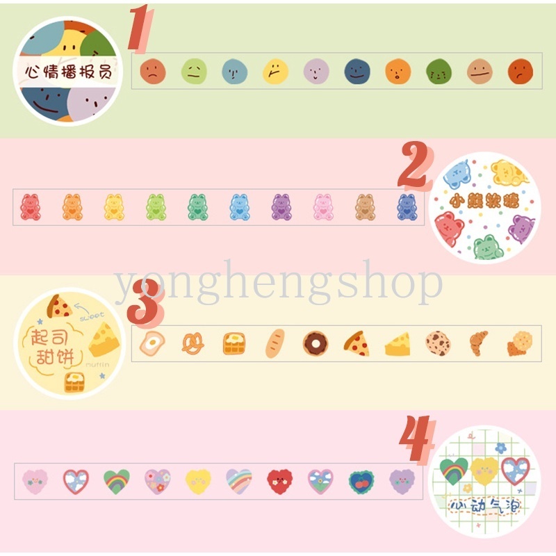 100 ชิ้น / ม้วน INS การ์ตูนน่ารัก เทปวาชิ วารสาร สมุด DIY งานฝีมือ เครื่องเขียน ตกแต่ง เทปกระดาษ สติกเกอร์วาชิ ราคา ถูกที่สุด ดีลบีเคเค แกลเลอรีภาพที่ 2