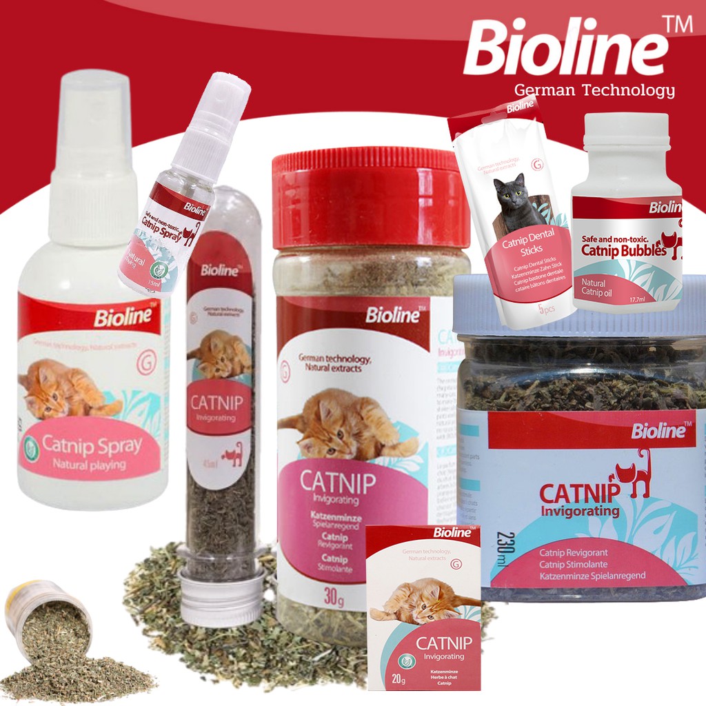 ยอดนิยม* Bioline กัญชาแมว catnip แคทนิปโรยอาหาร ของเล่นแมว แปรงขนแมว พร้อมส่ง