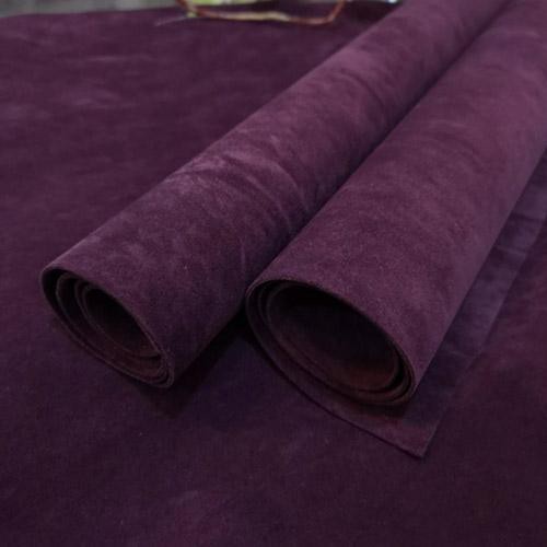 ผ้า หนังกลับ (มีหลายขนาดให้เลือก) สองหน้า หนังแผ่น หนังเทียม สีม่วง ความหนา 1 mm จำนวน 1 ชิ้น