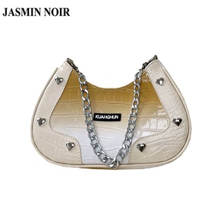 Jasmin NOIR กระเป๋าสะพายข้าง ลายหนังจระเข้ สายโซ่ สําหรับผู้หญิง