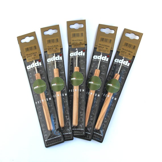 ADDI OLIVE WOOD CROCHET HOOKS 578-7 OLIVE WOOD Handle CROCHET เข็ม