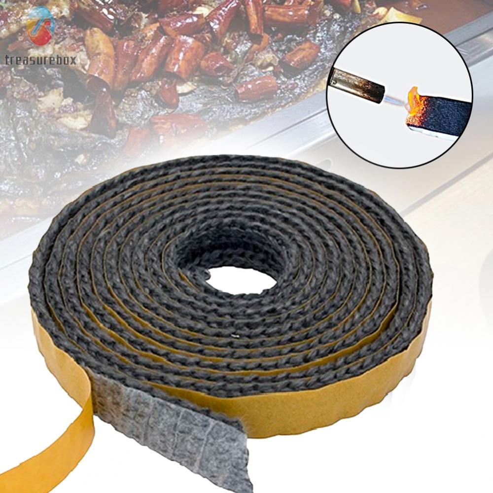 TRSBXSelf Adhesive Glass Seal Fire Rope Flat Stove Rope Hearth Rope 2M ...