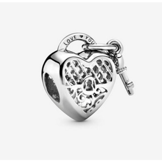 (พร้อมส่ง)*New*Pandora Love You Heart Padlock Charm