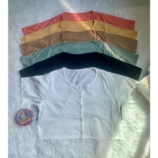 เสื้อครอปผ้าร่องอก 38-46มี2แบบ