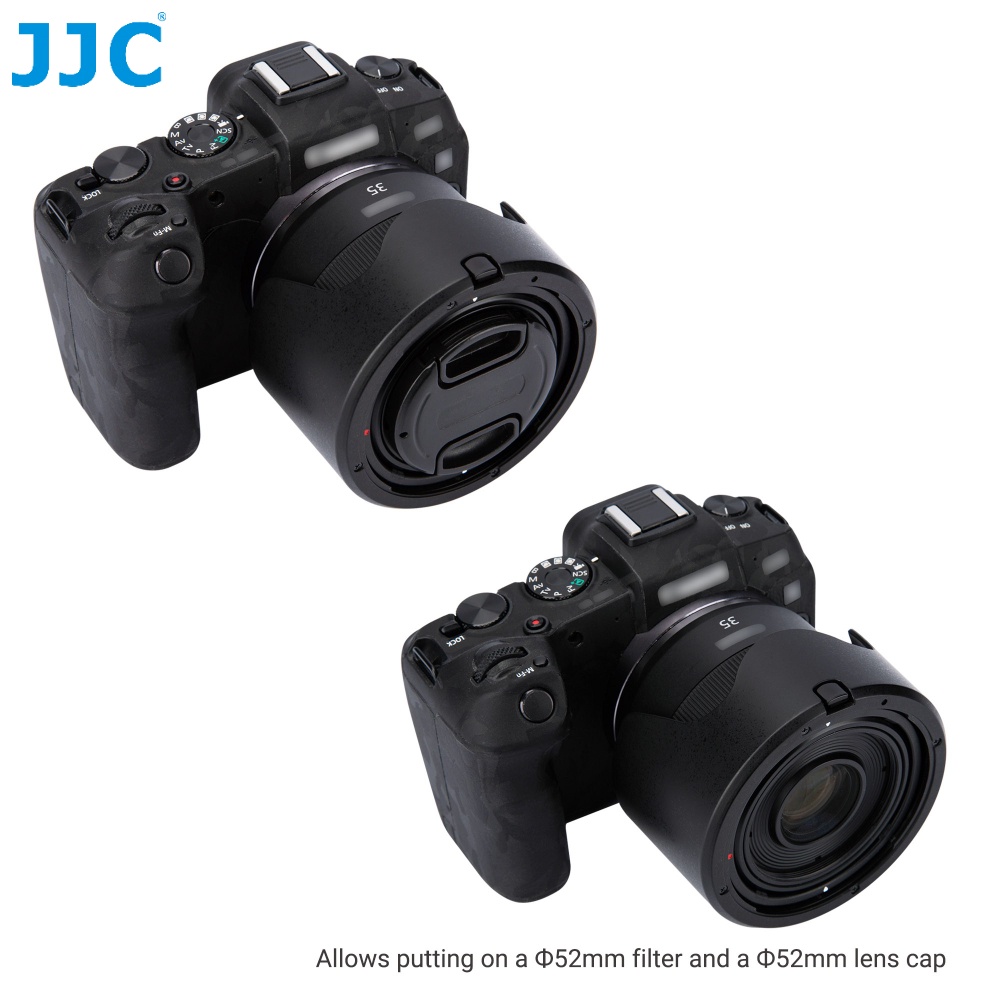 JJC Lens Hood EW-52 ฝาครอบเลนส์สำหรับ Canon RF 35mm F1.8 Macro IS STM  เครื่องประดับ LH-RF35F18