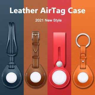 Protective Case For Apple AirTag Leather Hangable Key Ring Luggage Tag Bag Charm Loop