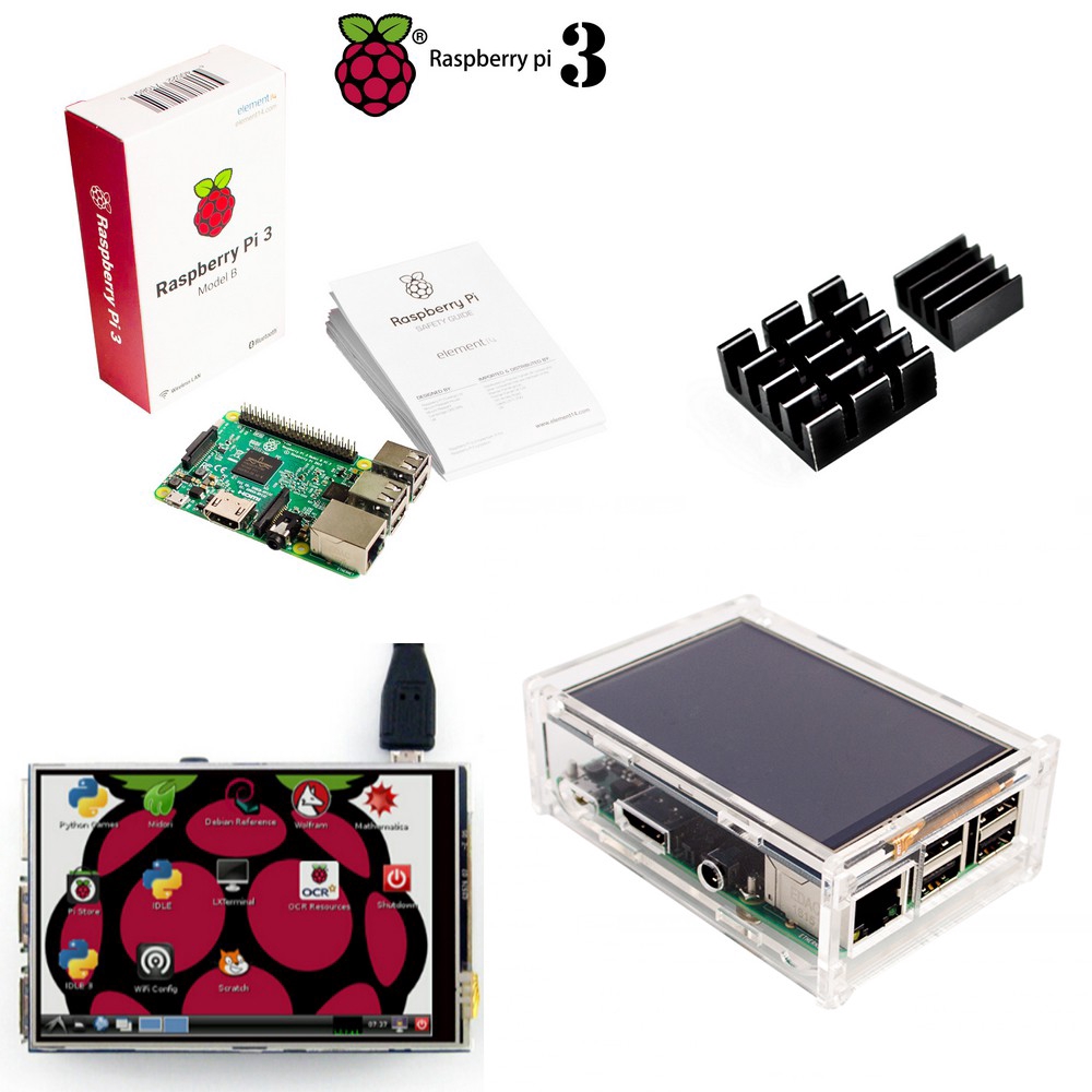 Raspberry Pi 3 Model B Board + 3.5 TFT Raspberry Pi3 LCD Touch Screen ...