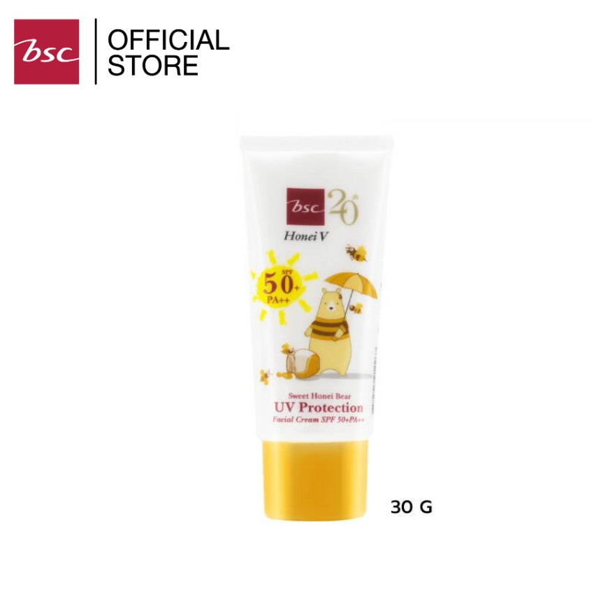 HONEI V BSC SWEET HONEI BEAR UV PROTECTION FACIAL CREAM SPF 50+ PA++ ปกป้องผิวหน้าจากแสงแดดและรังสี 