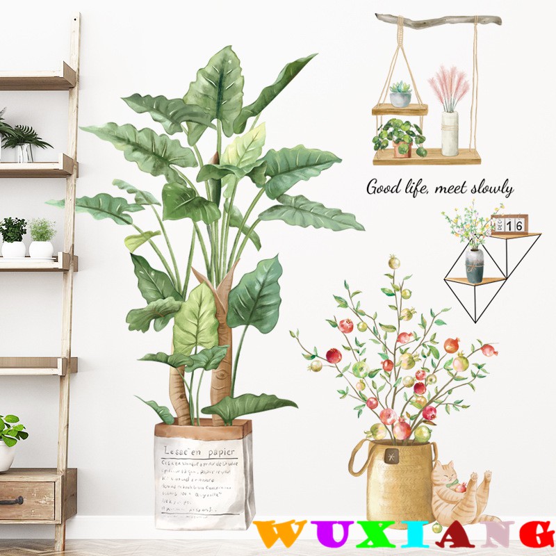 【wuxiang】สติกเกอร์กระถางต้นไม้ ดอกไม้ สําหรับติดผนัง ราคา ถูกที่สุด ดีลบีเคเค แกลเลอรีภาพที่ 6