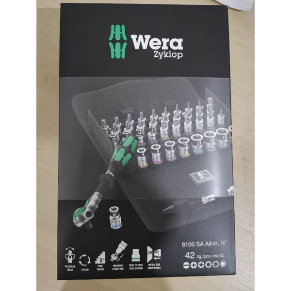 ชุดประแจ 8100 SA All-in,1/4" Zyklop Speed Code Nr.:05003755001 Wera