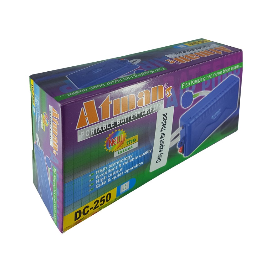 ATMAN ปั้มลมตู้ปลาใช้ถ่านไฟฉาย สำหรับไฟดับ DC-250