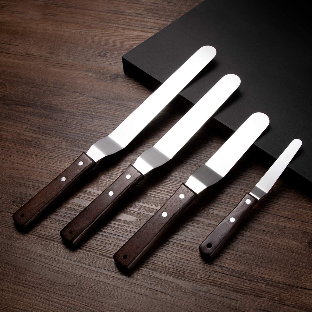 Offset Angled Cake Icing Spatula Knives Wooden Handle Handle & Stainless Steel Baking Cake Icing Spa