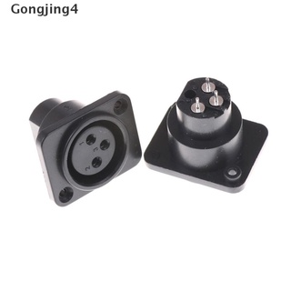 Gongjing4 2 ชิ้น Xlr Female Jack 3 Pin 3-Pole แผงซ็อกเก็ตเชื่อมต่อแชสซี Th