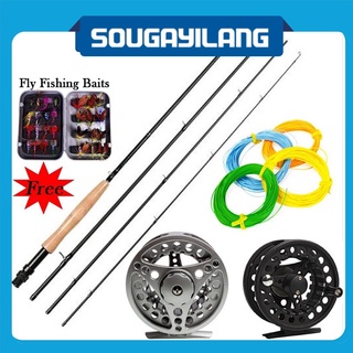 2.7M Carbon Fly Fishing Rod with Metal Fly Reel Line Lures Combo Kit