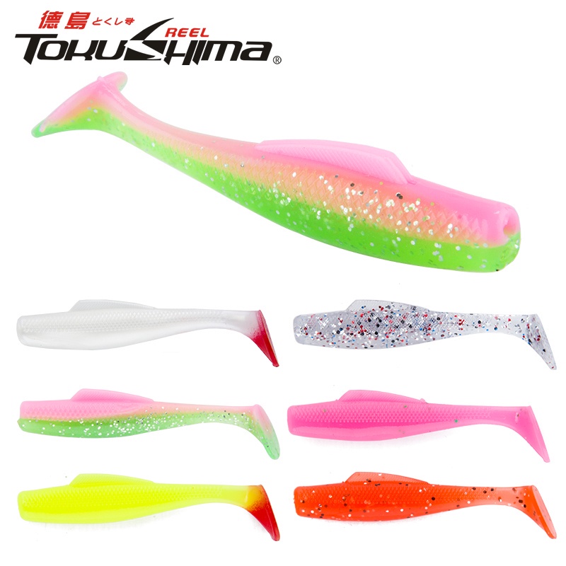 เหยื่อตกปลาพลาสติกแบบนุ่ม 8 ซม. / 5 กรัม 6 ชิ้น / ถุง 12 สี