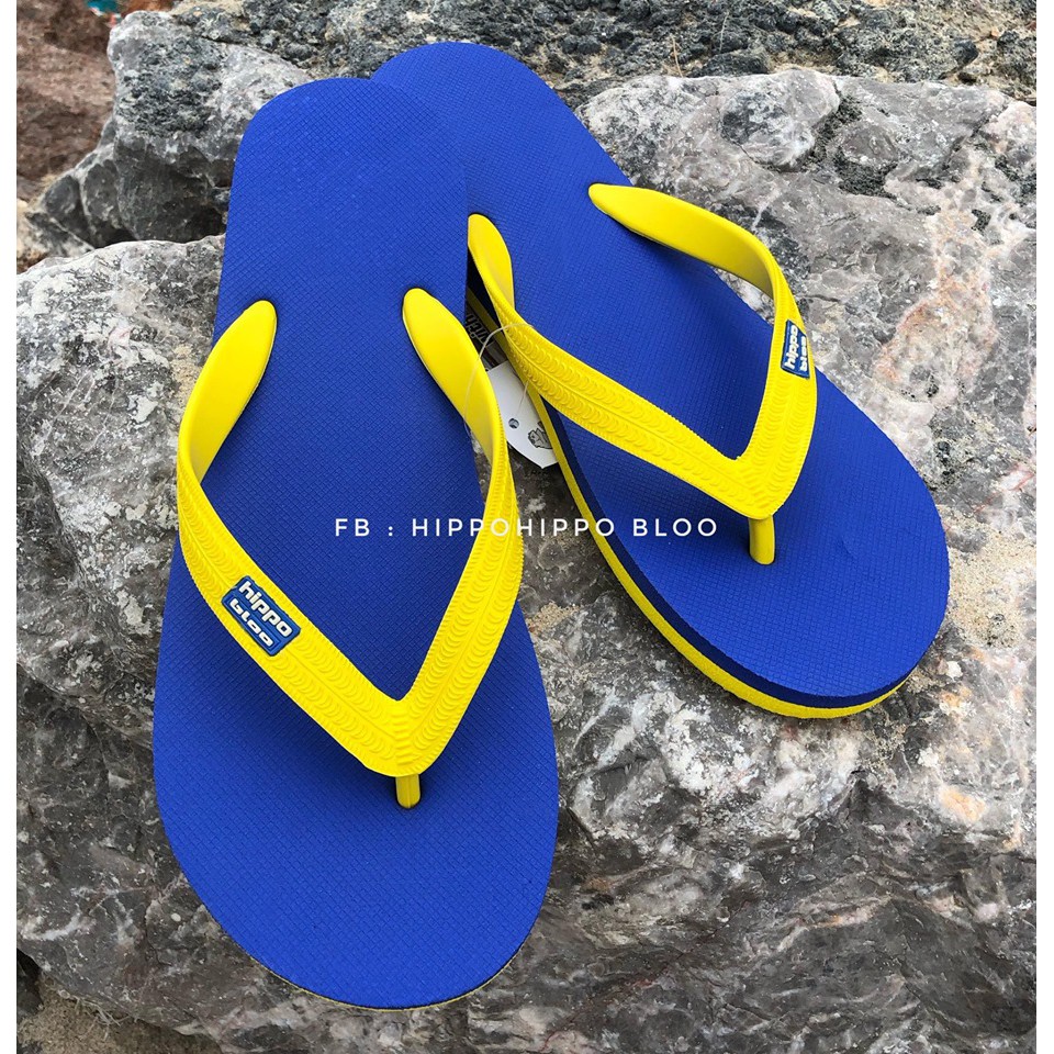 น้ำเงินสด หูเหลือง Blueyellow Hippo shoe รองเท้าแตะฮิปโป No.39-40-41-42-43-44