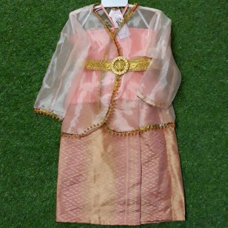 ชุดพม่าเด็กหญิง ชุดอาเซียนประเทศพม่า น้อง2-12ปี พร้อมส่ง พม่าเด็กหญิง