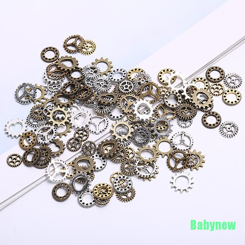 (Babynew) จี้เกียร์ สไตล์โบราณ สําหรับทําเครื่องประดับ Diy 100 ชิ้น