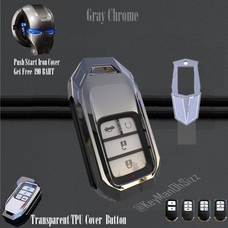 เคสรีโมทรถยนต์ Honda Smart  Key Case เงางาม ด้วยวัสดุ Metal Zinc Alloy &amp; Transparent TPU10 Generationแบบ 2, 3 และ 4 ปุ่ม