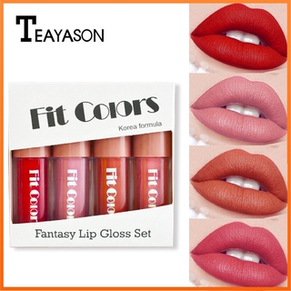 Teayason ลิปกลอสเนื้อแมทกันน้ํา 4 สี