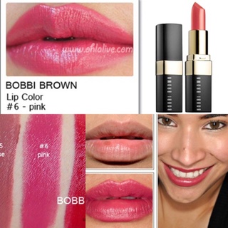 Beauty-Siam แท้ทั้งร้าน !! ลิปสติกขนาดทดลอง BOBBI BROWN LIP COLOR สี 6 PINK *NO BOX